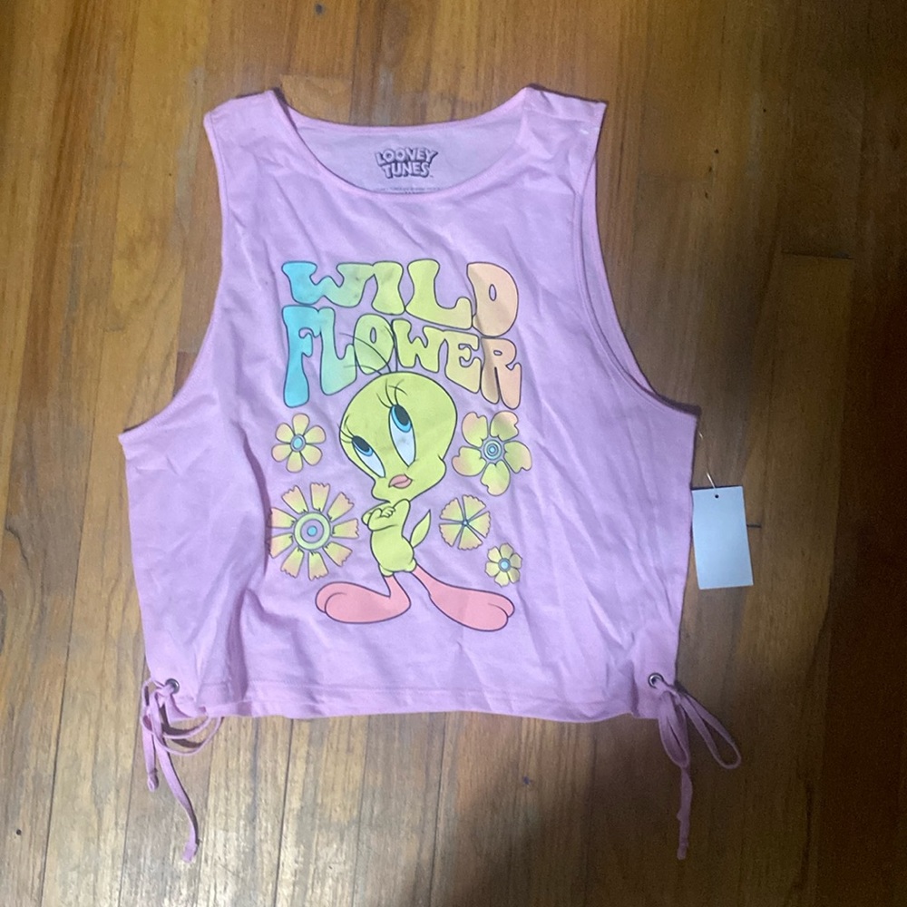 Looney tools pink tank top
